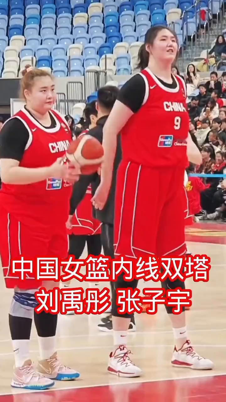 中国女篮内线双塔，刘禹彤、张子宇。