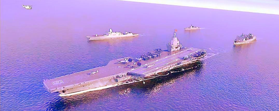 种花家🇨🇳海军。预告图里面的19号航母战斗打击群 重型核子动力航母...