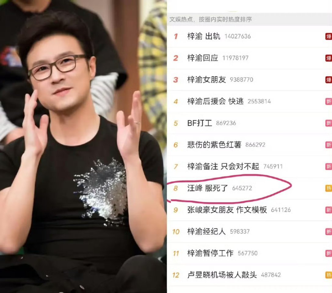 汪峰定律 汪峰定律又灵验了哈哈哈哈，甚至热搜词条都是整个瓜里最好笑的乐子了，也是