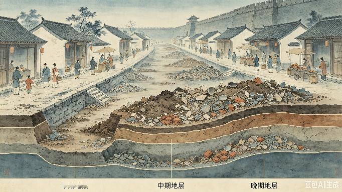 古代的城市有许多牌楼立在大街中央，随着时间的流逝，这些牌楼慢慢被埋在尘土之中，大
