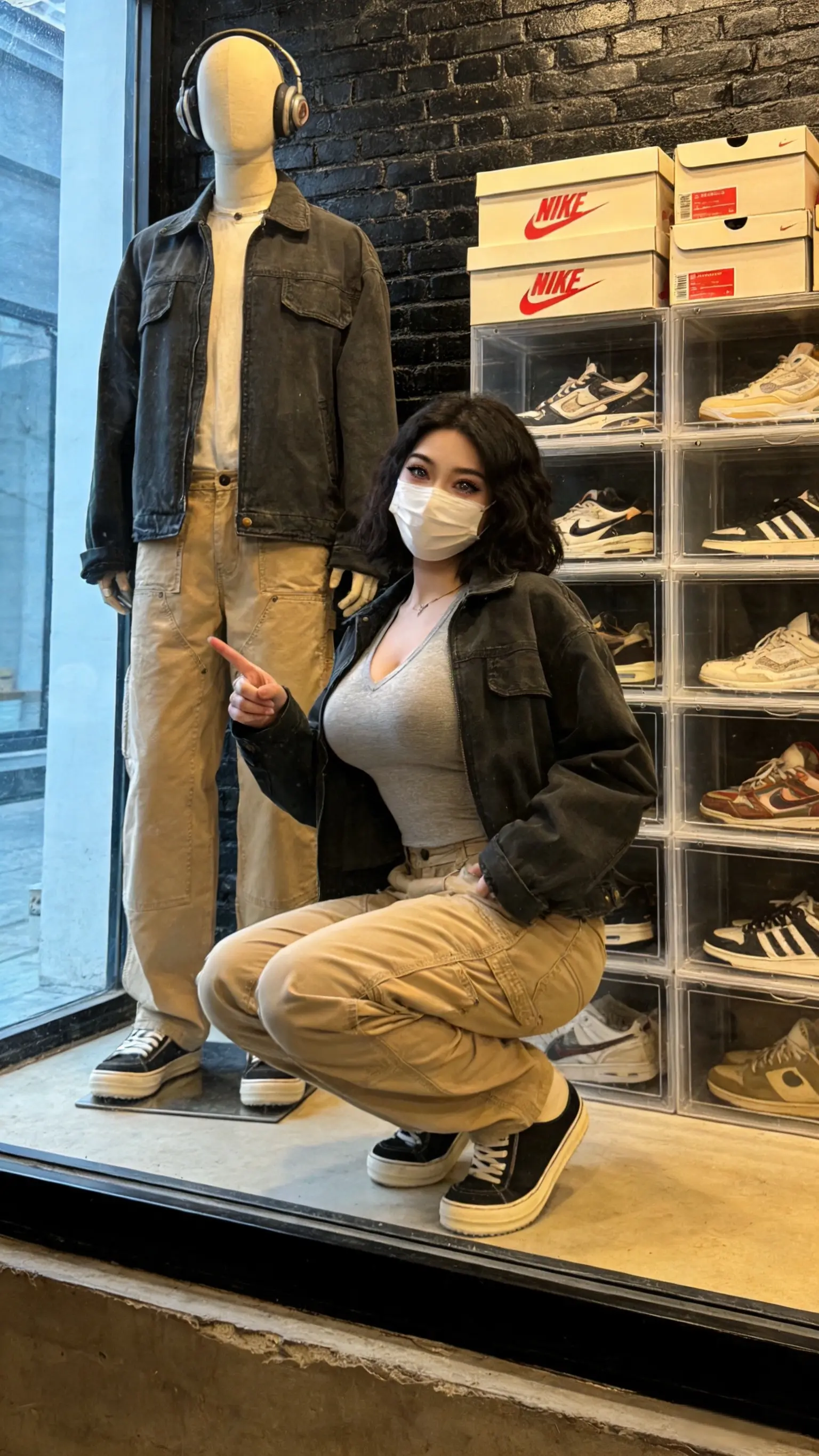 美式复古休闲工装裤男生潮流痞帅直筒伐木裤子宽松牛仔裤男