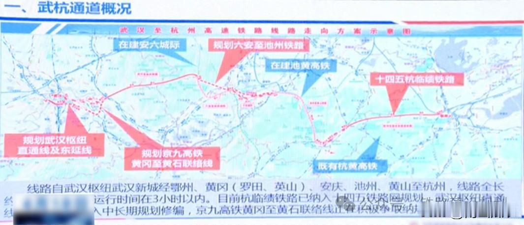 武汉至杭州高铁通道曝光，武汉-黄冈-罗田-英山-岳西-安庆-池州-黄山-绩溪-临