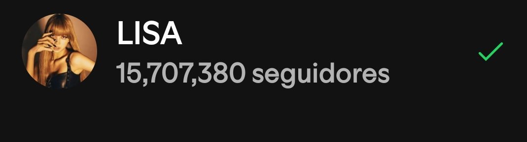 🚨🚨LISA在Spotify上的粉丝数已突破1570万 