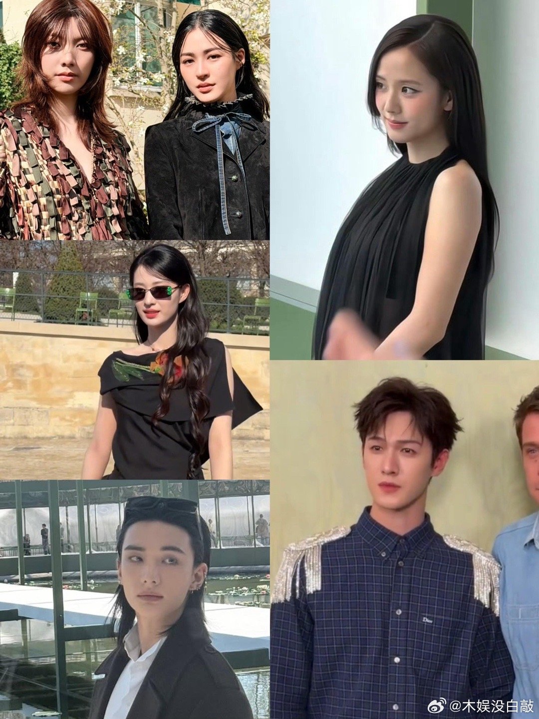 中韩泰Dior大秀看秀生图王楚然、李昀锐、金智秀、黄铉辰、orm&邝玲玲。 