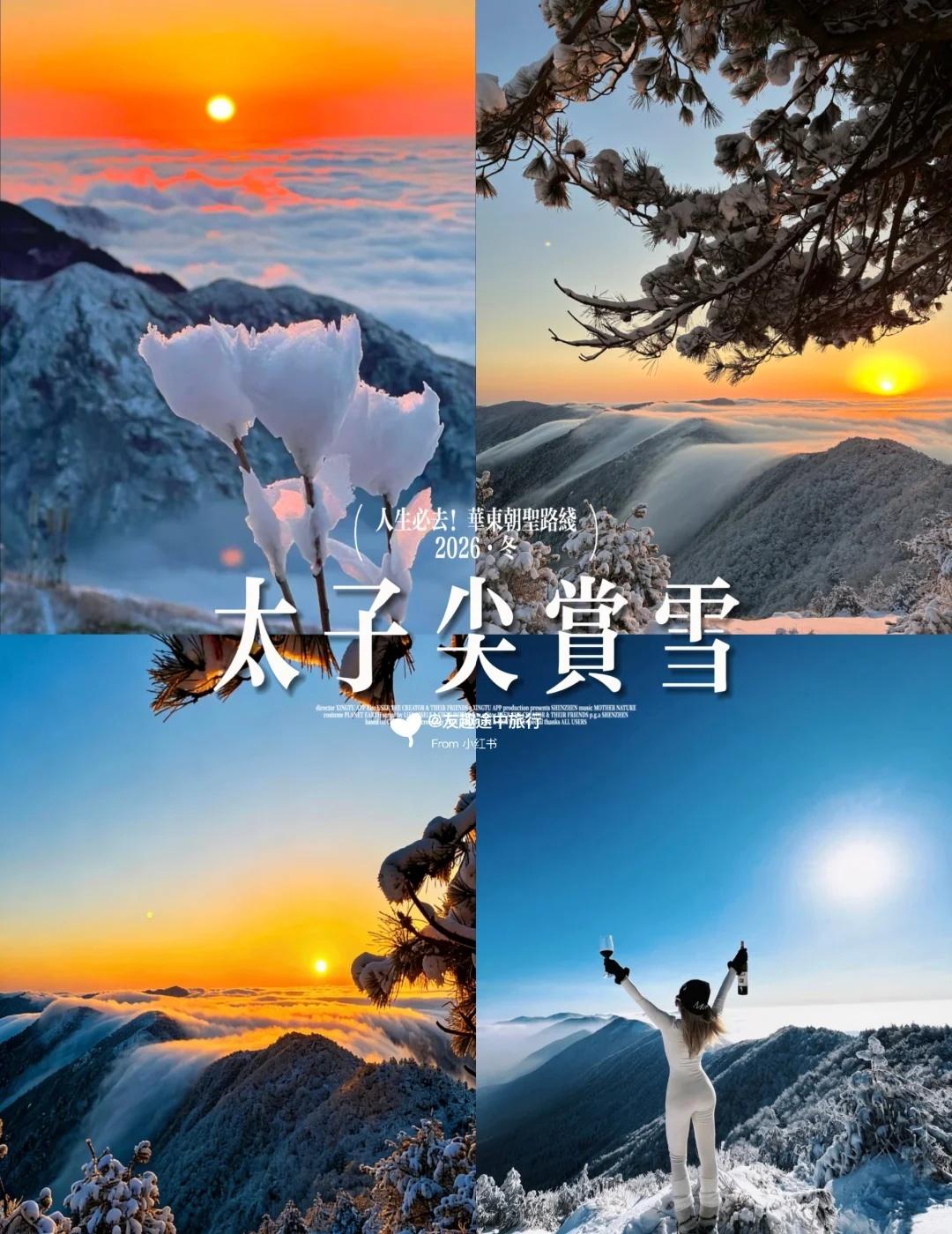 上海元旦｜人生必去太子尖❄️保姆级全攻略
你知道华东蕞美的日出云海☃️雾凇与雪在