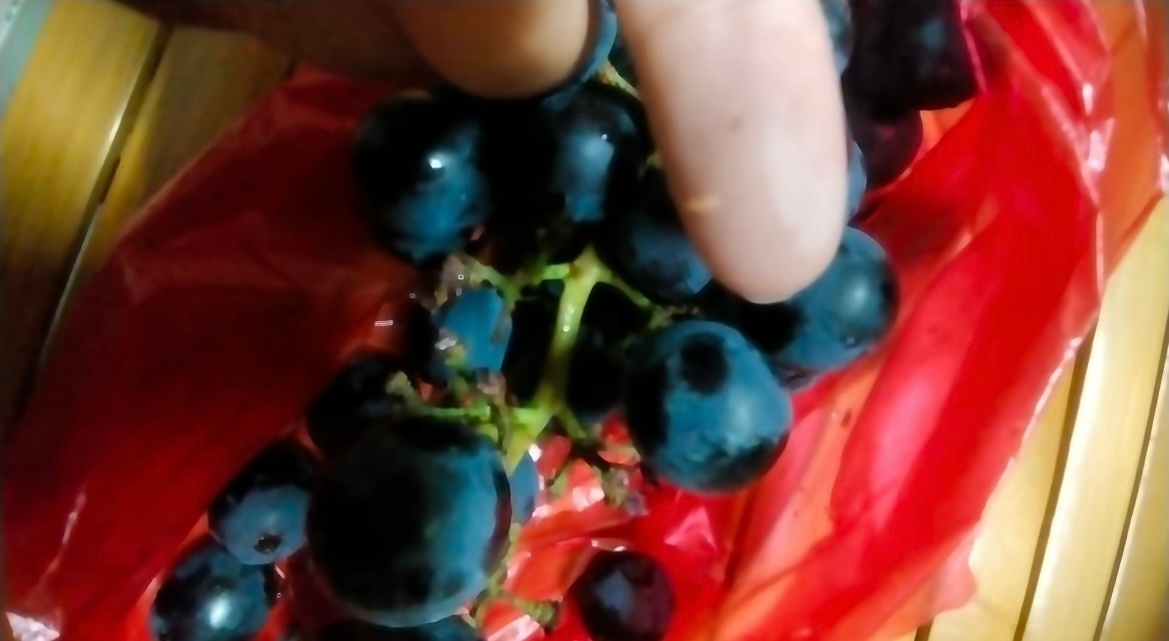 【玉林一乡镇水果摊的葡萄发现有虫蛆】近日，网友爆料称：玉林市某乡镇一水果摊购买的