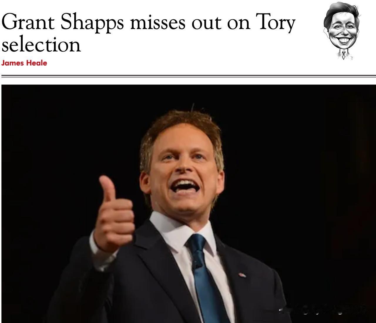🇬🇧英国保守党领导层将前国防大臣格兰特·沙普斯踢出党外，拒绝让他以保守党候选