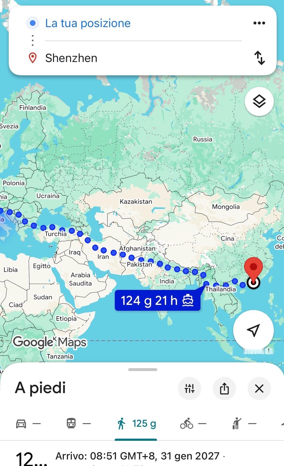 现在出发，步行加坐船，然后不睡觉，得平均走130天才能赶到宋雨琦音乐分享会的场馆