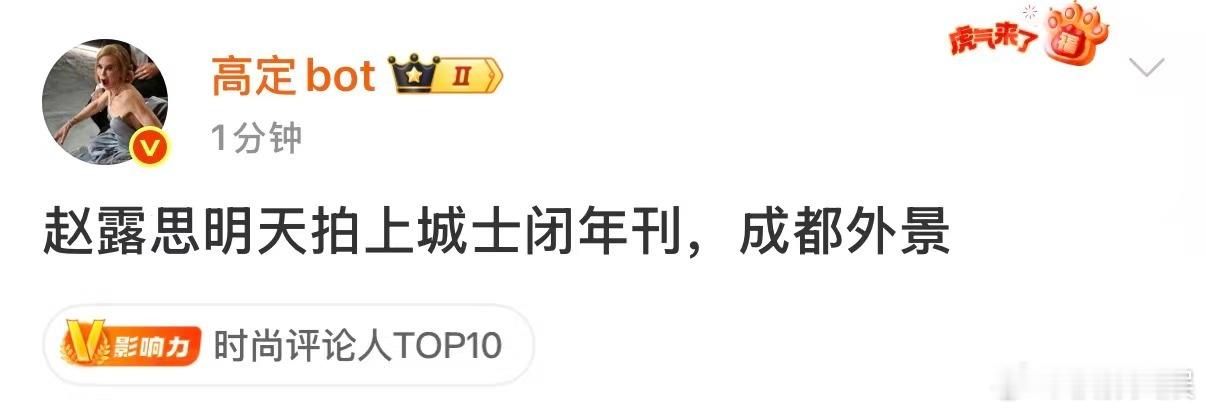 赵露思上城士封面，OK。好好好哇哇哇 