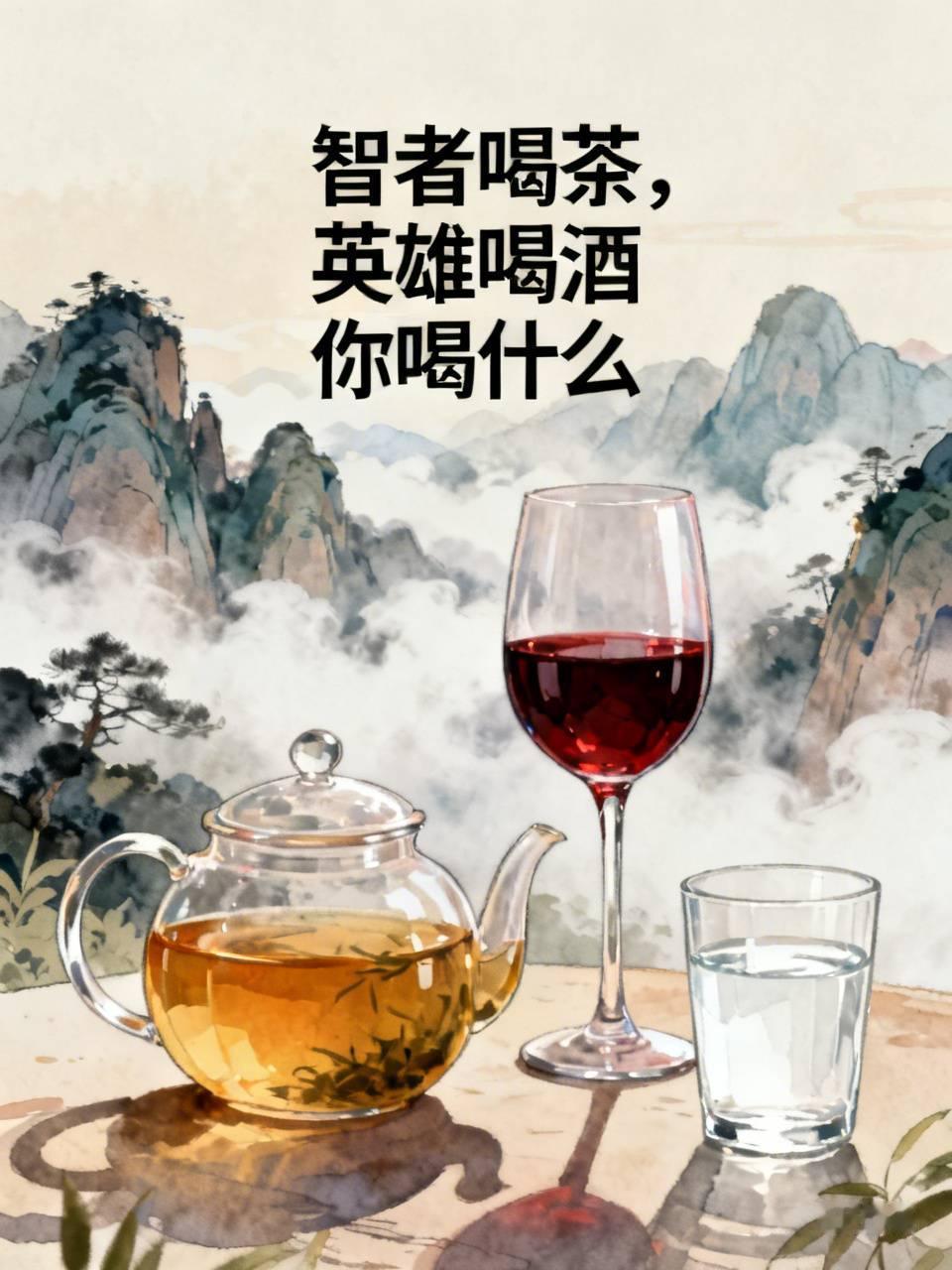 都说智者喝茶，英雄喝酒，我嘛，就爱喝白开水。茶有它的雅致，在袅袅茶香里，智者能静