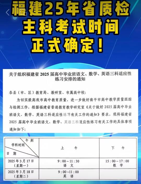 2025年福建省高三第一次省质检只语数英