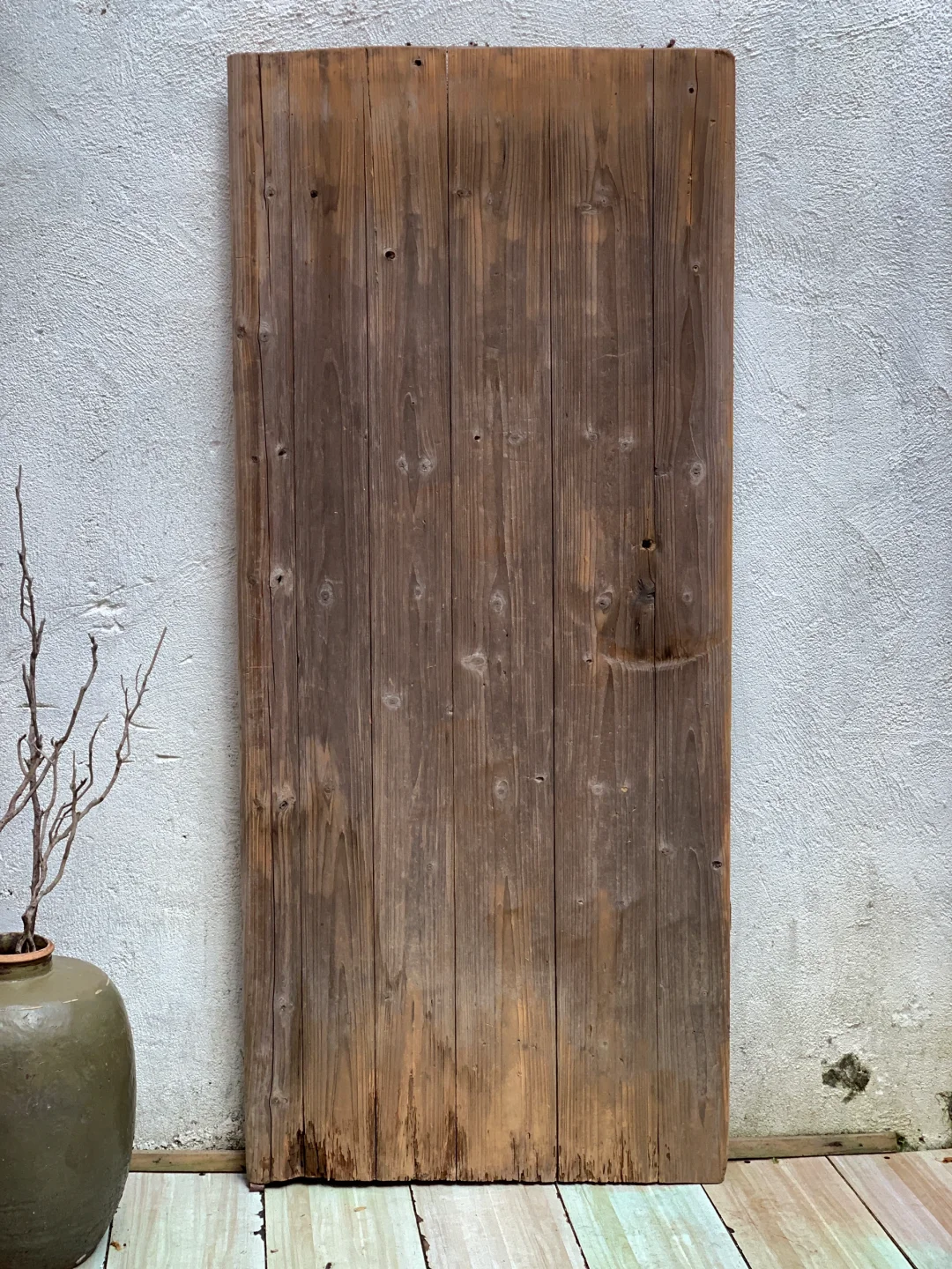 老实木门，摄影背景道具；民宿侘寂茶桌面板。