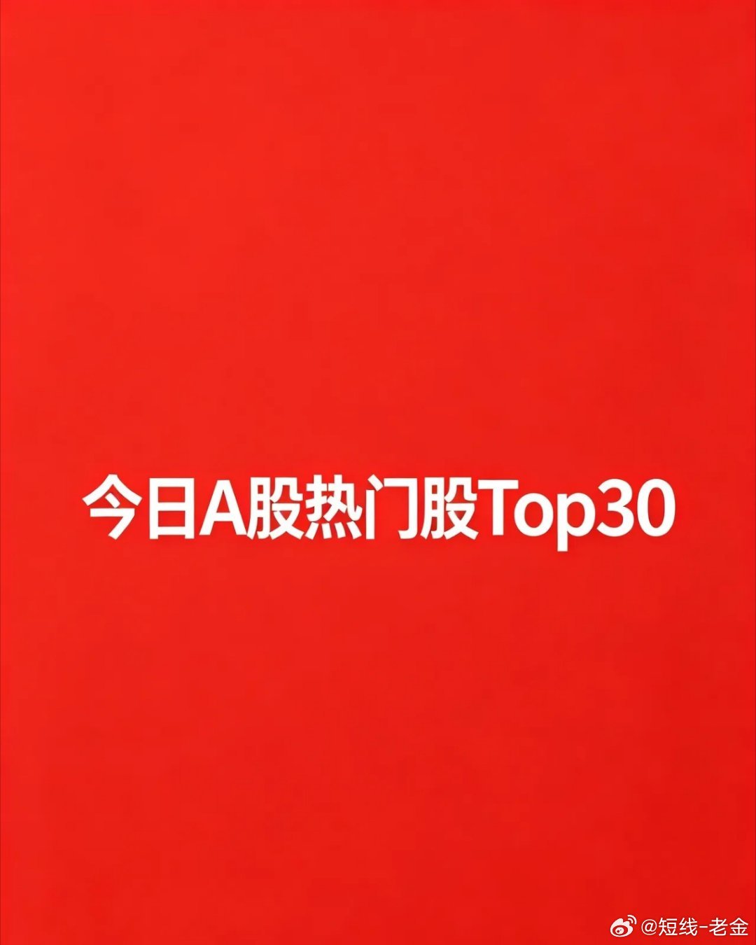 2026年8月10日，A股热门排名TOP30第一梯队：连板龙头（短线情绪核心）1