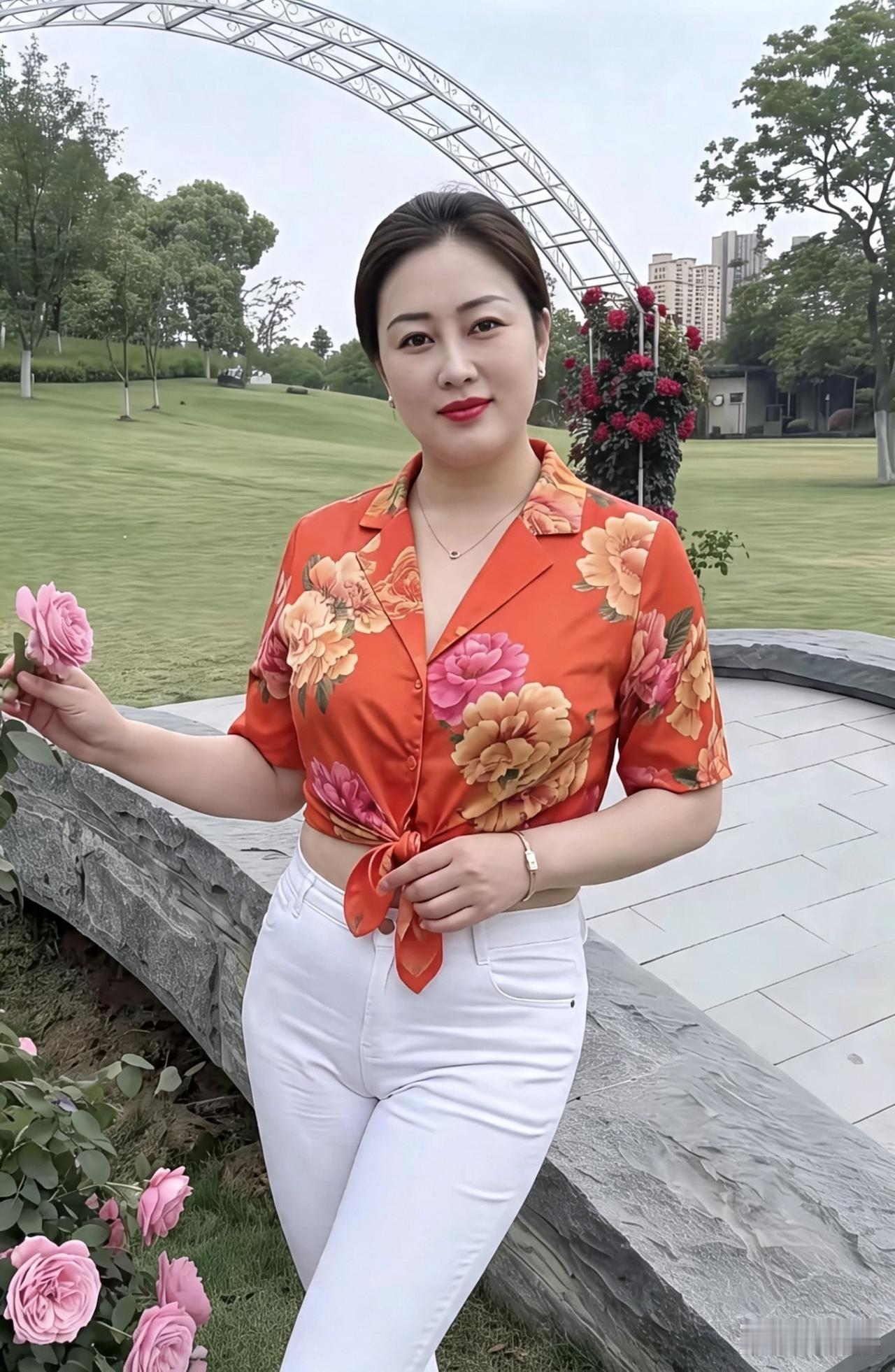 赞贤淑旺夫女人
公园闲步赏花开，
气质雍容自带财。
眉眼慈和心量广，
为人厚道性