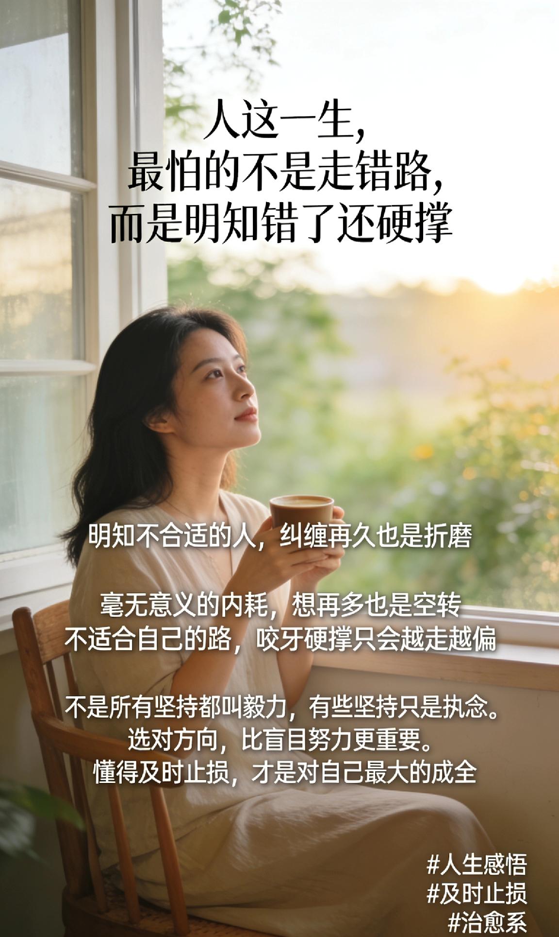 人这一生，最怕的不是走错路，而是明知错了还硬撑。

这几件事，劝你别再傻傻坚持了