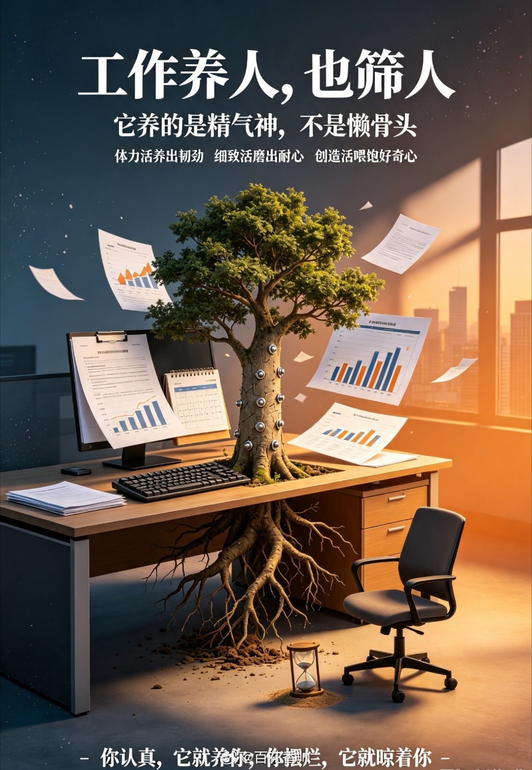 工作其实是很养人的“工作养人”这句话，得拆开看。它养的是精气神，不是懒骨头。不同