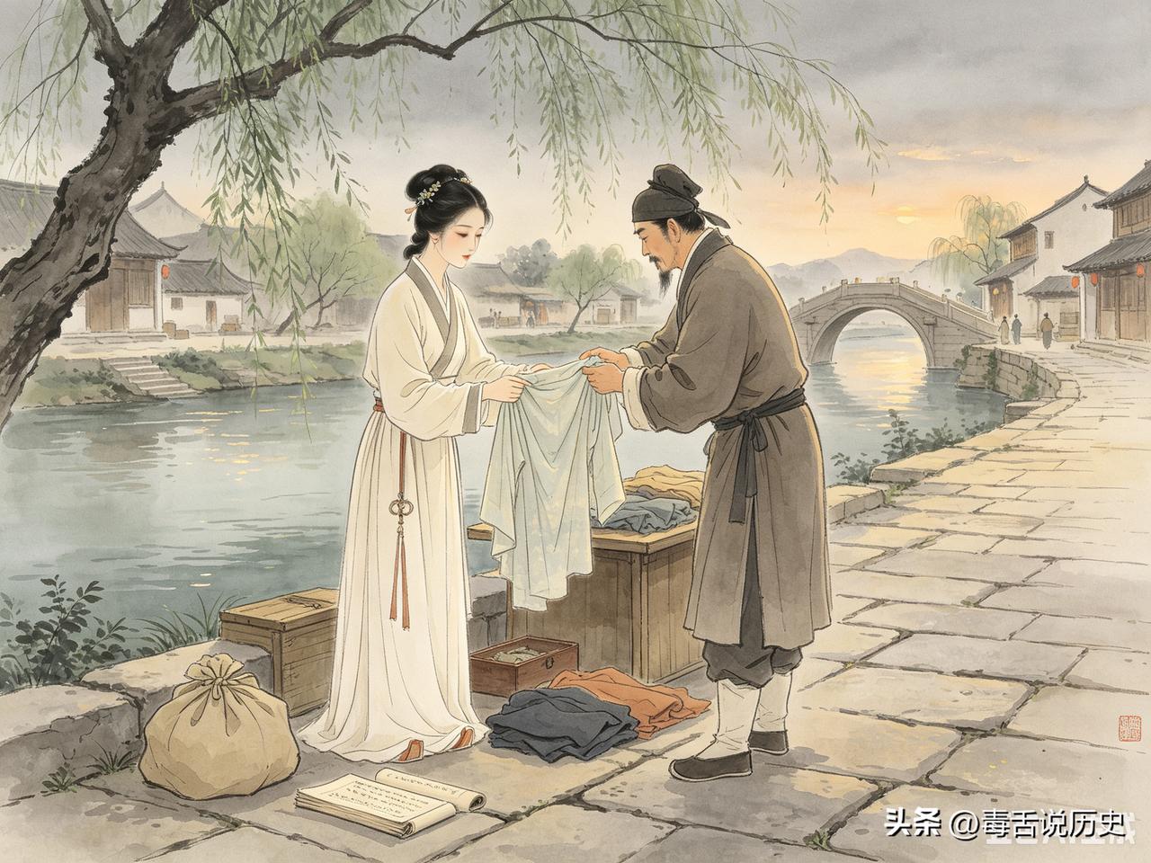 唐朝女诗人张窈窕每天靠卖衣服度日，她今天卖衣服，明天还卖衣服。衣服快卖完了，只剩