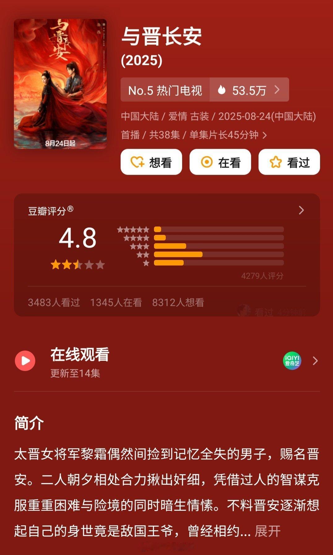 与晋长安开分4.8，这部我没看有这么差[允悲] ​​​