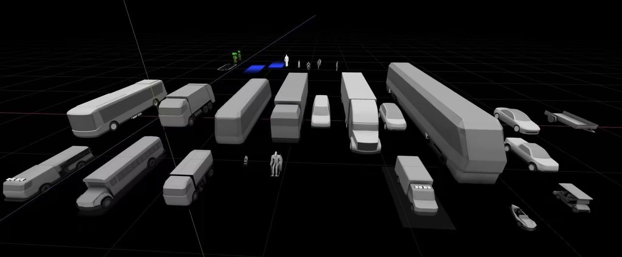特斯拉Autopilot可视化系统憋了个大招！[吐舌] 
以后不仅能认出小轿车、
