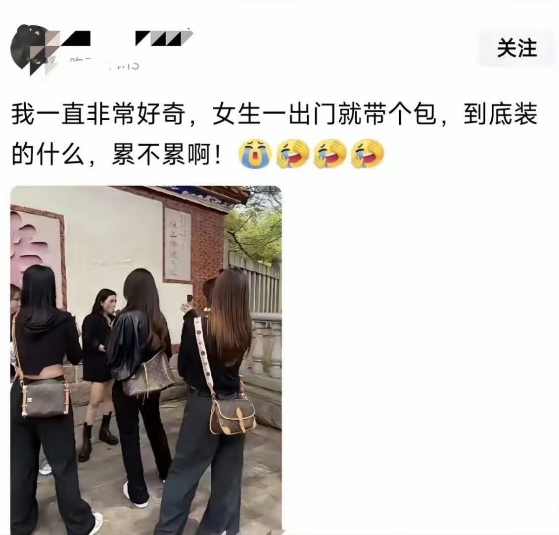 记得多年前看到一个调查，说女性为何出门都会带个包，大多数人的理由是，如果不带包手