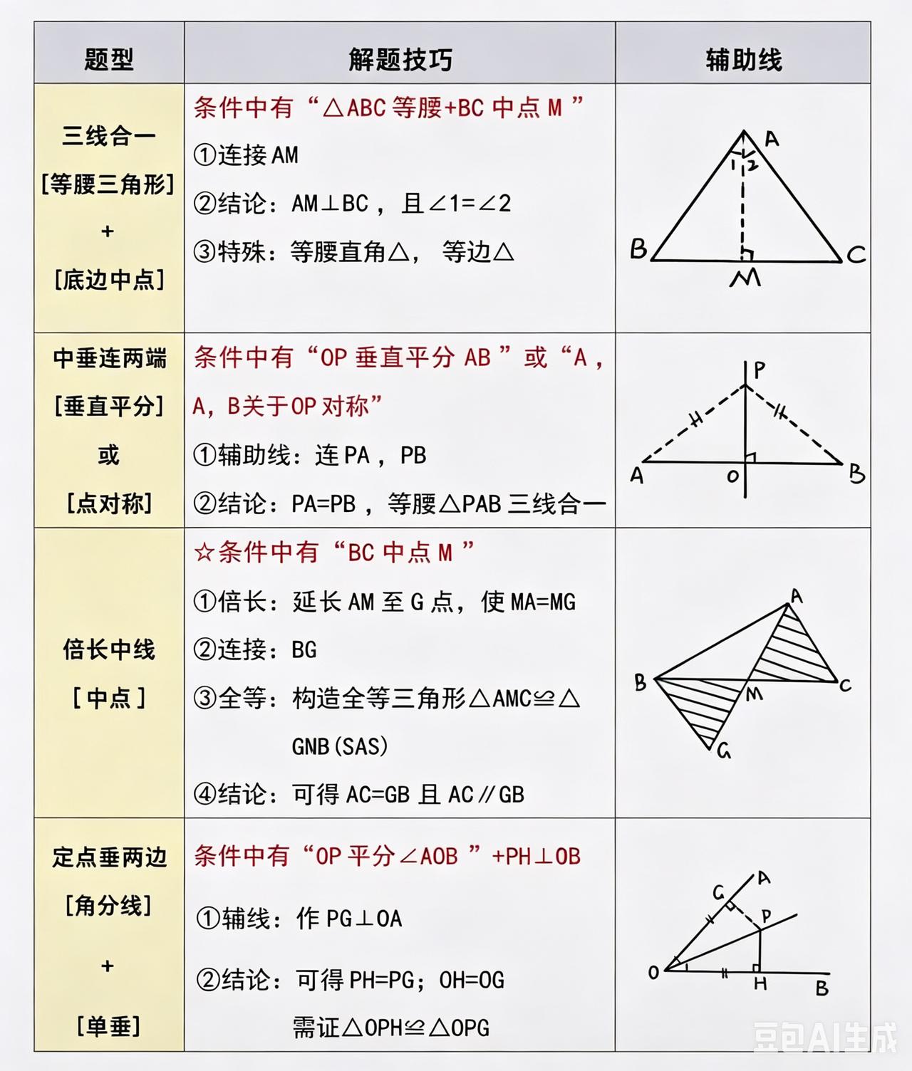 初二几何直接困住大半孩子😭
辅助线想到头秃，考试一碰到特殊角、中点、角平分线就