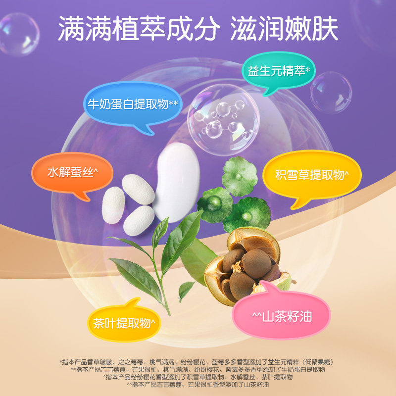 英氏儿童沐浴露洗发水二合一宝宝专用小奶泡 