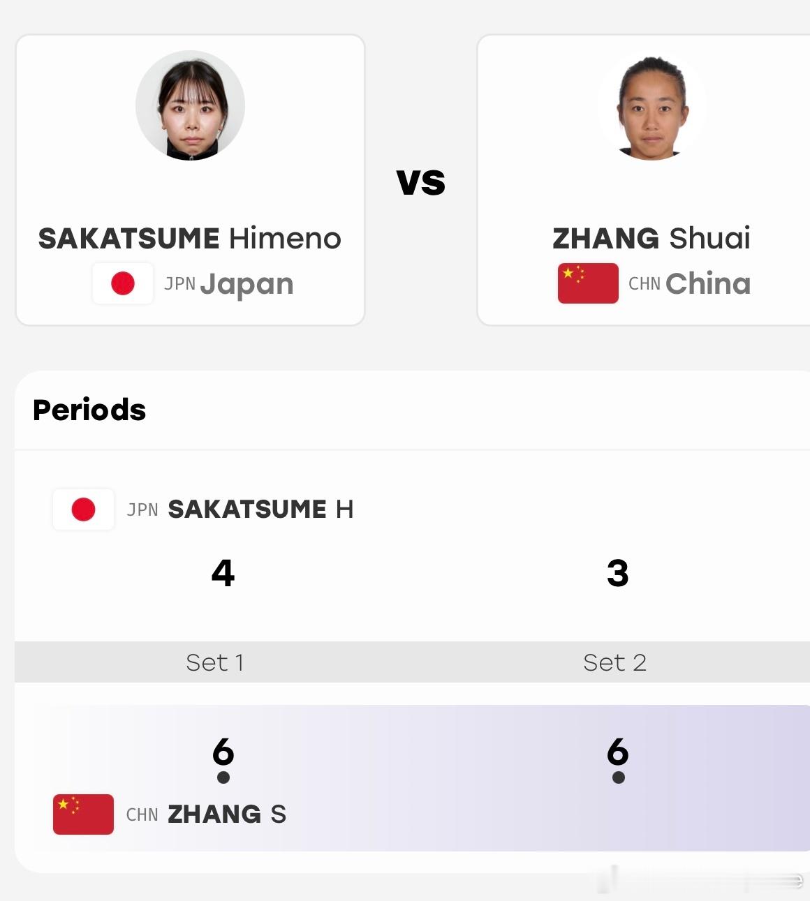 2026亚运会 网球女单1/4决赛🇨🇳张帅6-4/6-3 🇯🇵板诘姬野张