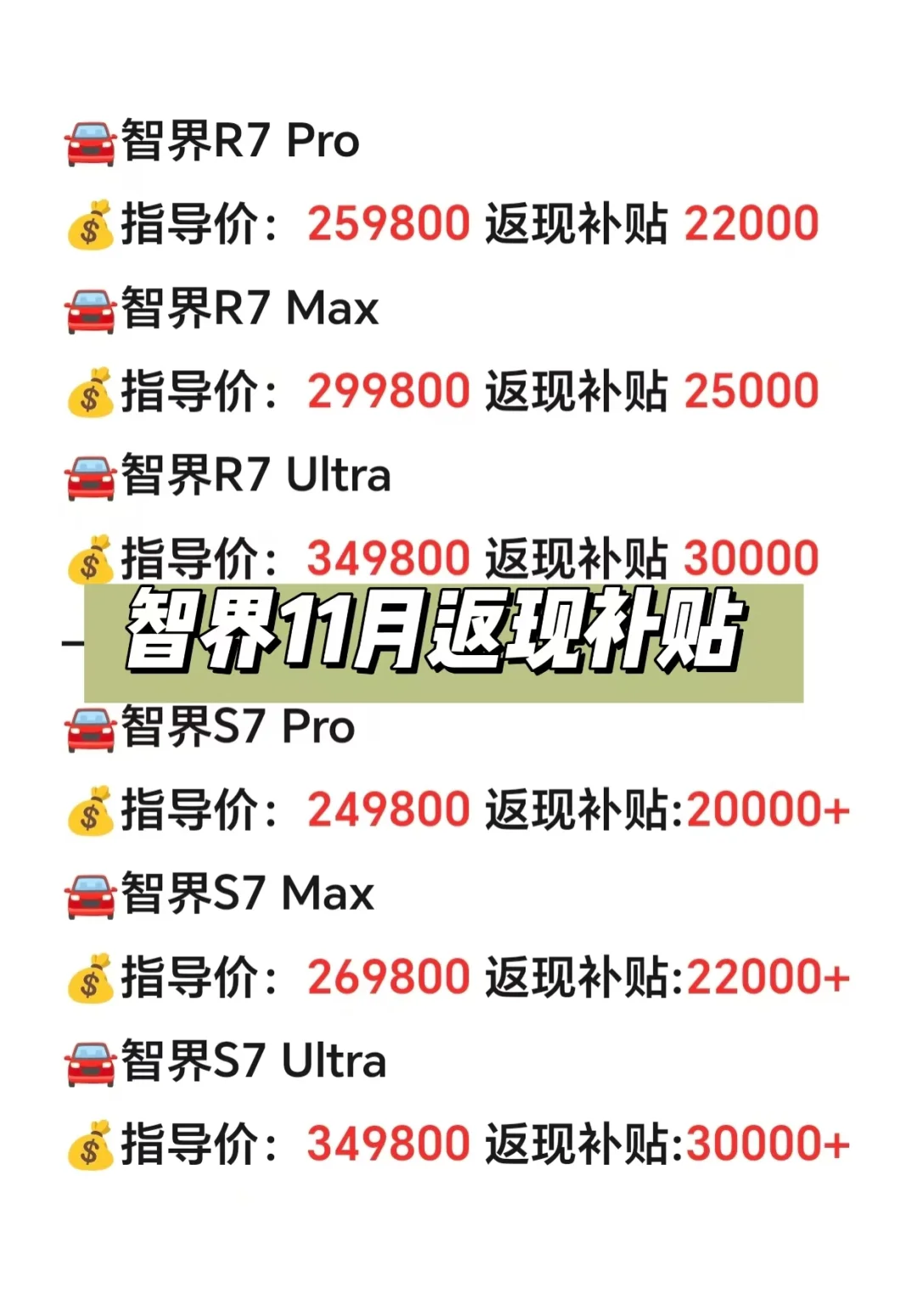 智界11月补贴等你！