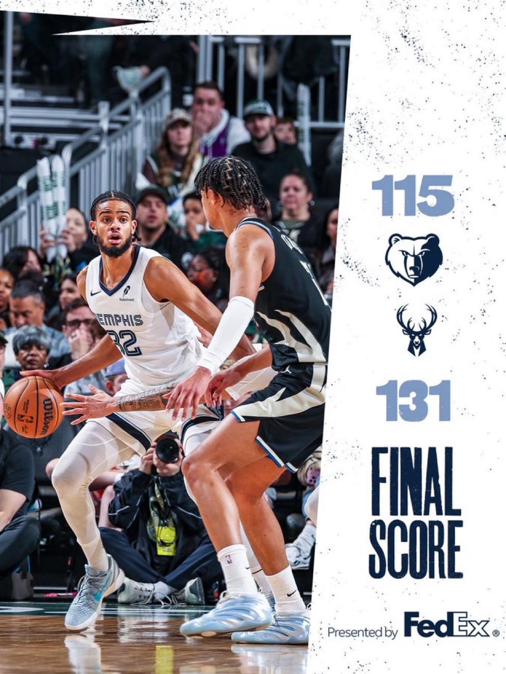 4月6日NBA常规赛战报（11场）：

灰熊115-131雄鹿
猛龙101-11