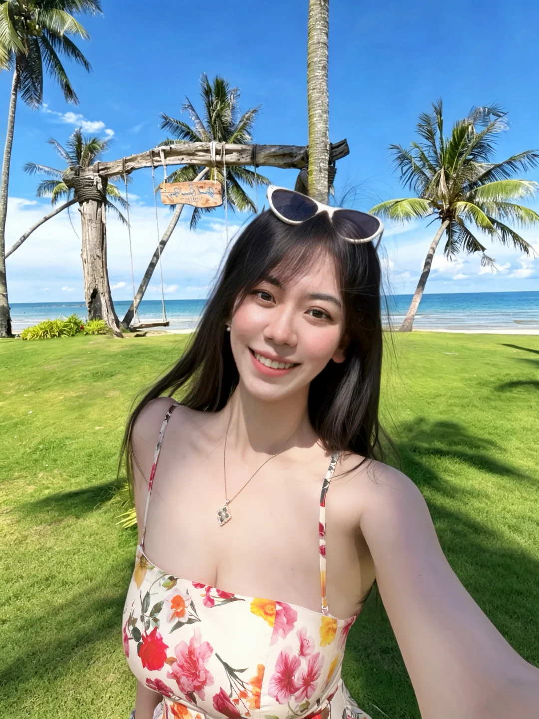 躺在海边喝咖啡