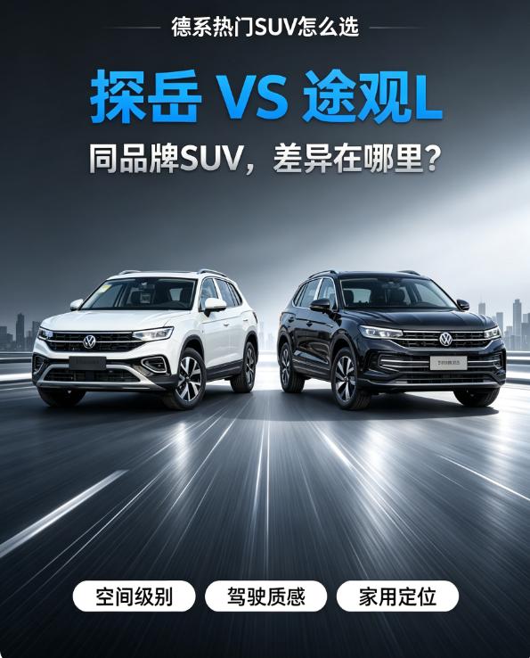 同为德系热门SUV，途观L和探岳选买别乱纠结。
两车同属大众德系SUV底子，底盘