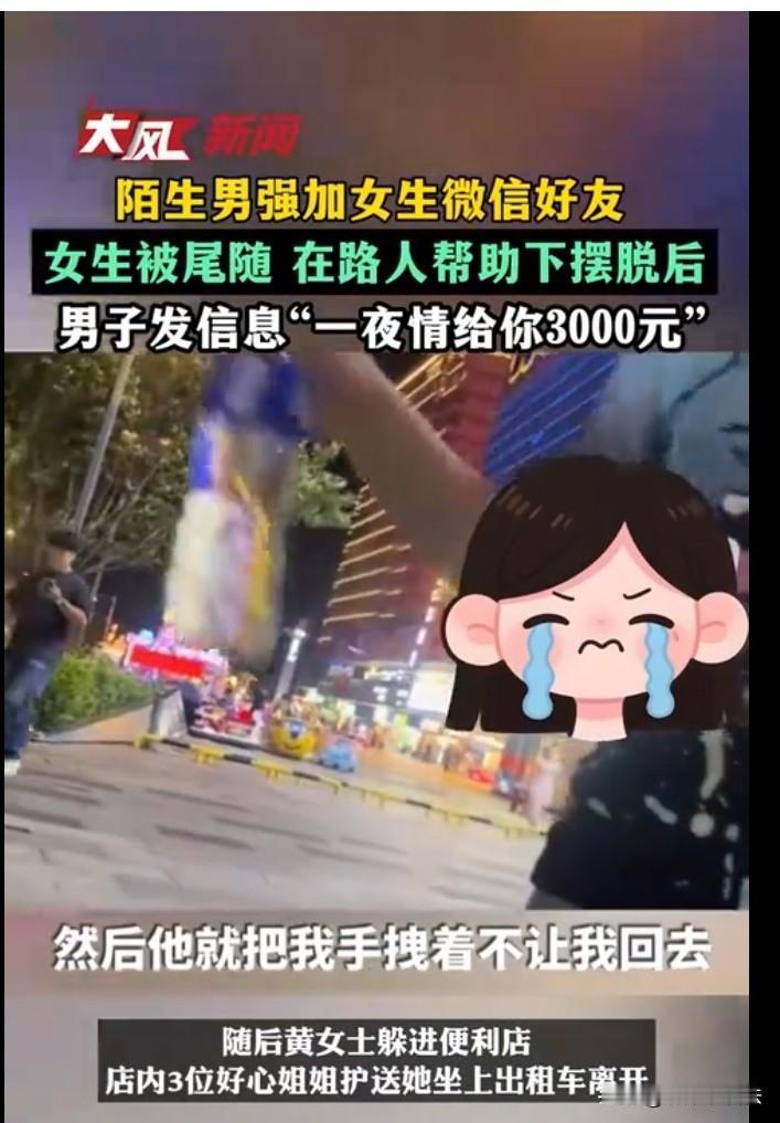 太明目张胆了！女子晚上独自逛商场回家时，被一陌生男子拦住，说自己是推销员要求她添