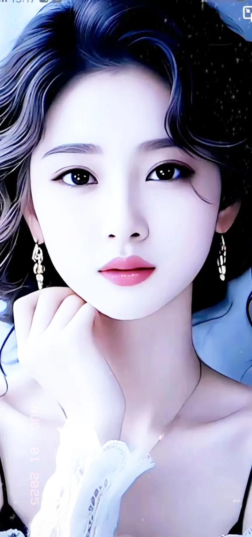 梦幻蓝调少女，优雅迷人，仿佛来自童话世界