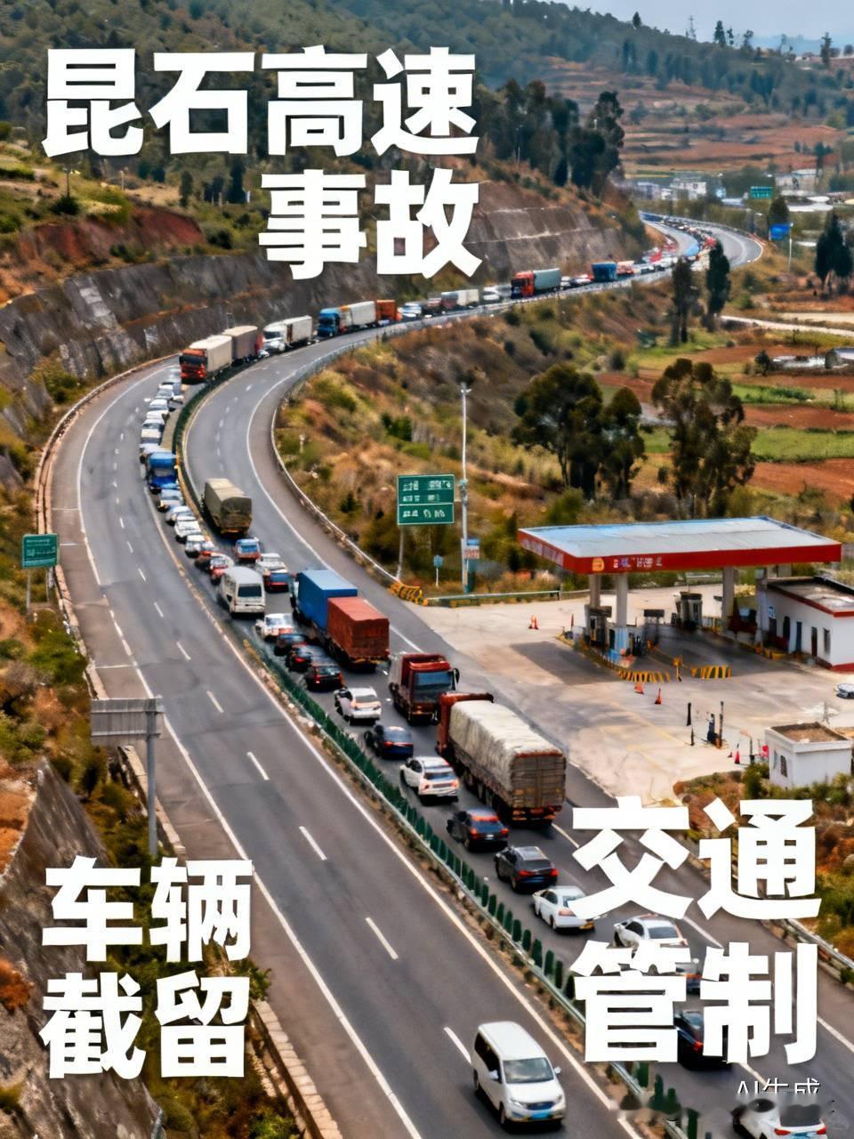 云南交投消息昆石高速 
昆石高速石林往昆明方向K1720+200（木喳箐1号大桥