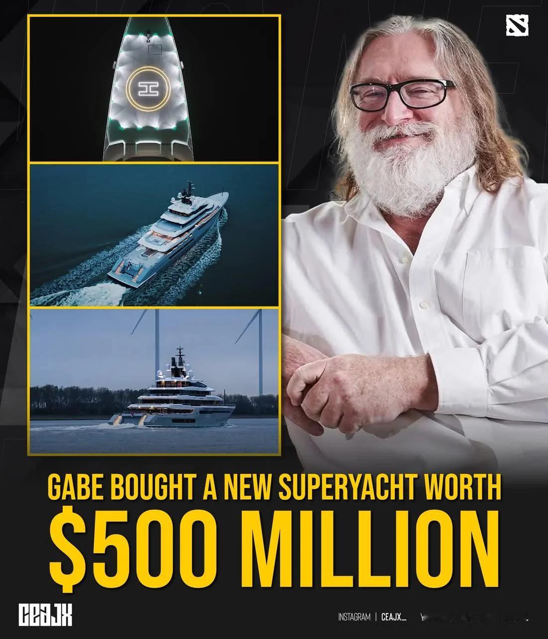 G胖又又又买了一艘5亿美元的游艇刀友说，只要他推出战斗通行证，马上可以再买一艘