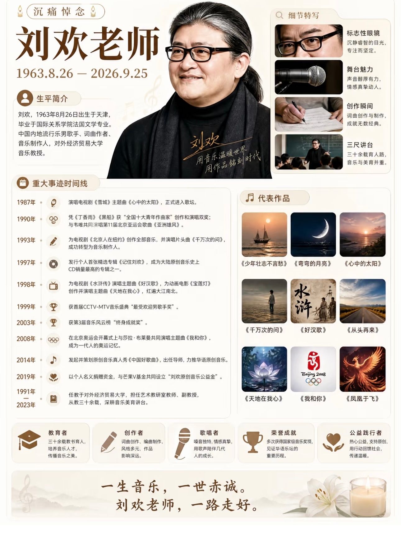 刘欢去世 当那些我们熟悉的人逐一离开的时候，才发现自己真的老了以前觉得自己35岁
