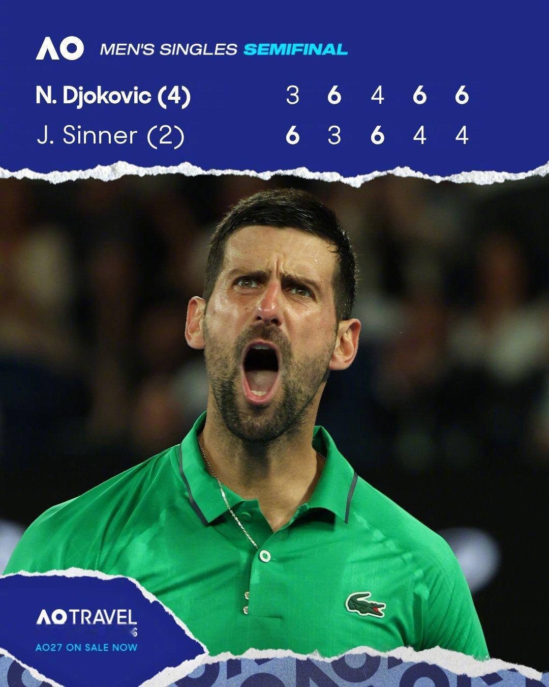 这会不会是巴黎之后德约打得最好的一场比赛，苦战四个多小时还能破发，第38次打进大