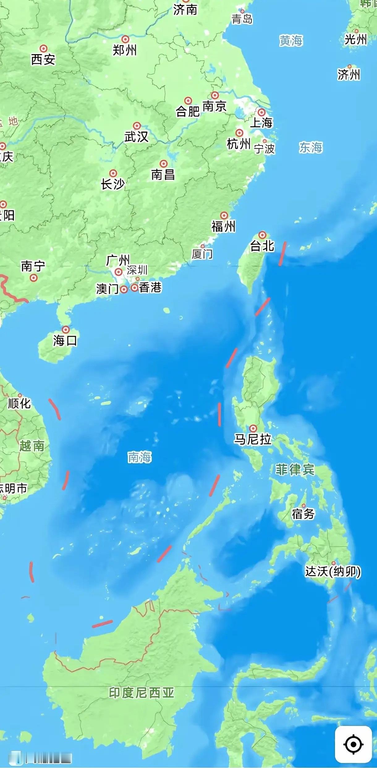 突然发现，日菲私自划定海上界限后，高德地图变了！九段线变成了10段线，台湾以东海