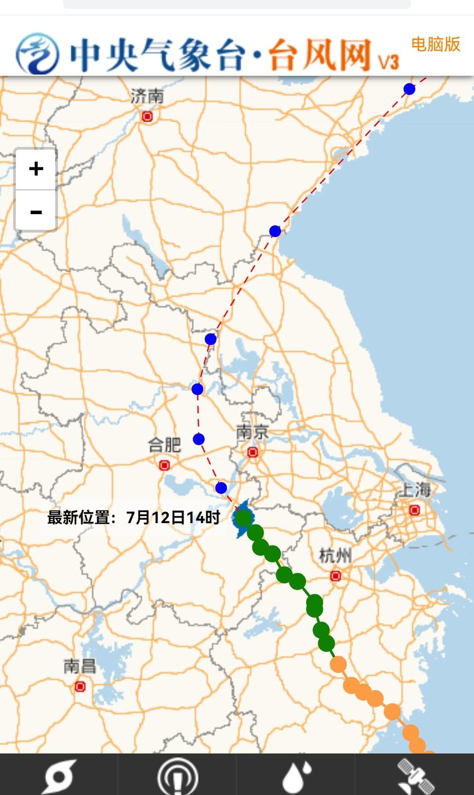 路径图显示，巴威围绕南京画了一个半弧形，就是不进去？

看网友说，今天南京地铁受