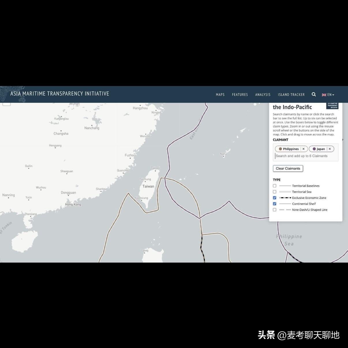 这是设在美国的“亚洲海事透明度倡议”网站上的一张图，就是菲律宾和日本宣布的所谓专