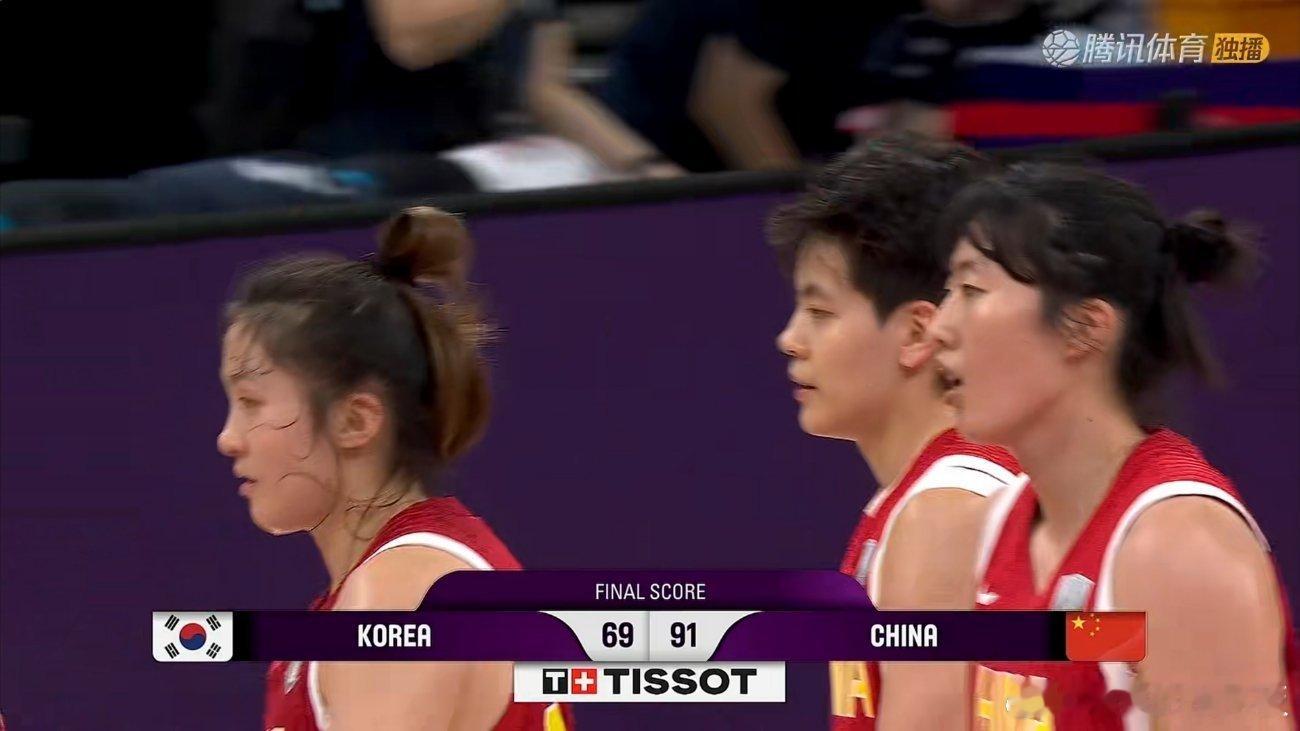 篮板球48-25巨大优势！中国女篮91-69大胜韩国，明晚对阵小组最后一个对手新