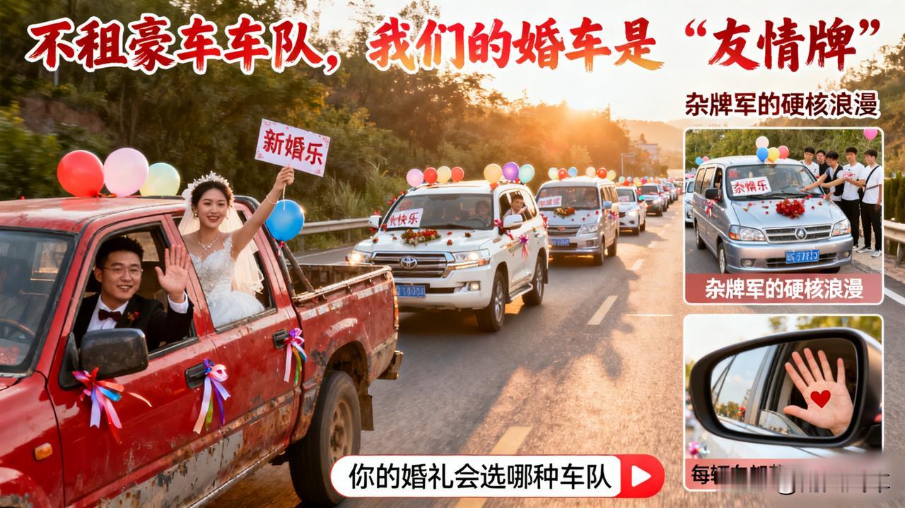 结婚时，一定要用婚车车队吗？我们选择了另一种方式。

我们没有租豪华车队，而是邀