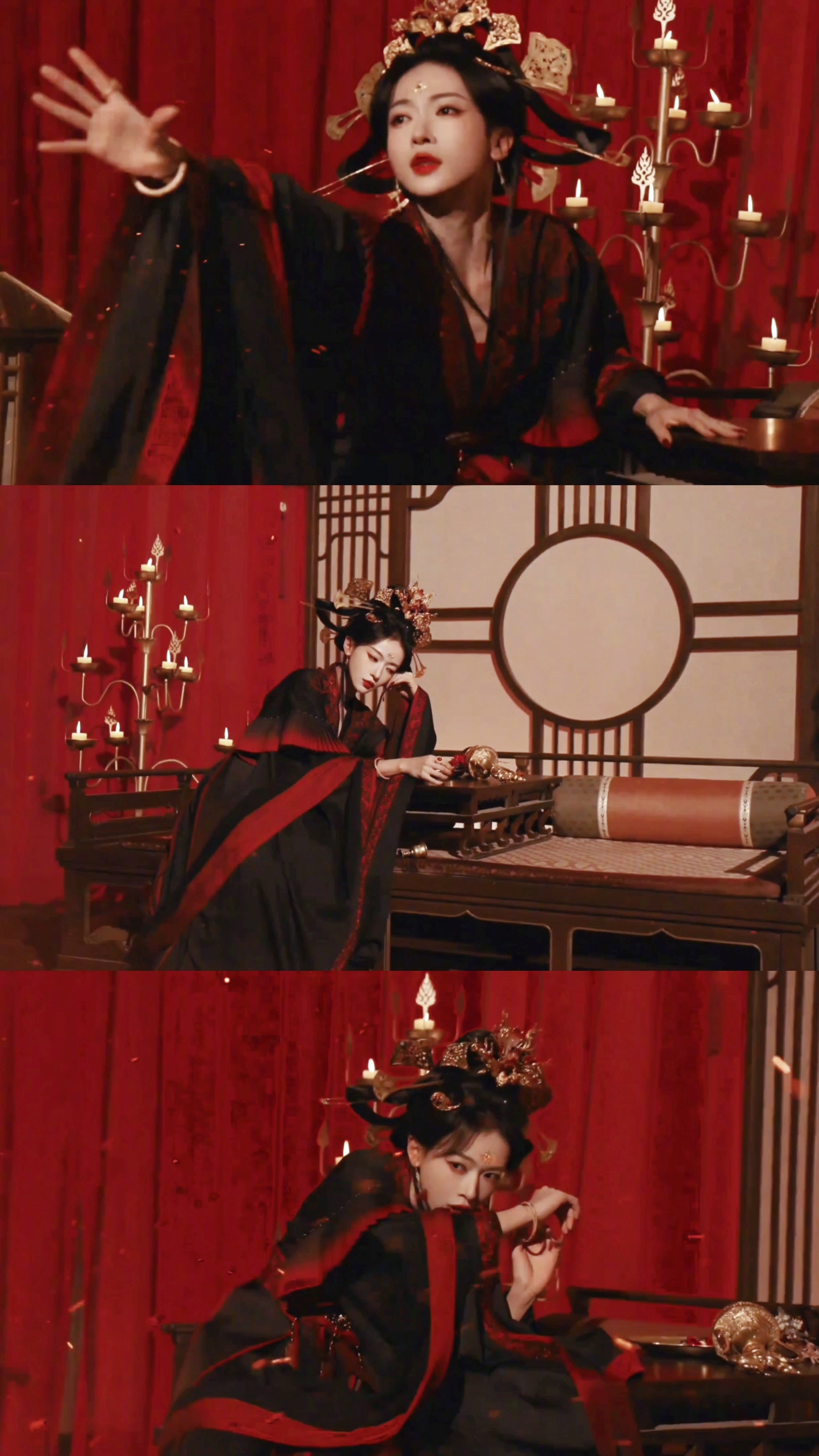 古装复仇剧《凤不栖》/ 帝凰汪涵给吴谨言做的魏晋风造型👇🏻凤不栖开机