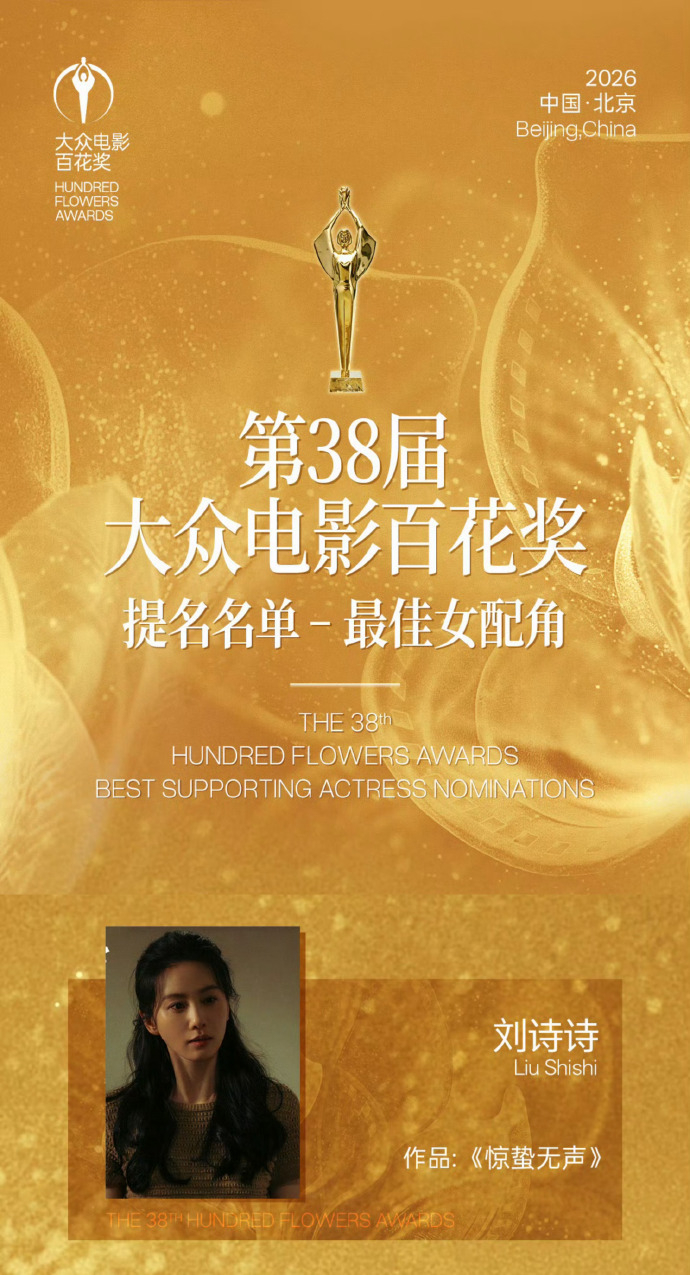 刘诗诗  ×  华语五大电影奖履历一览 恭喜刘诗诗 ！    大银幕版图迎来新惊