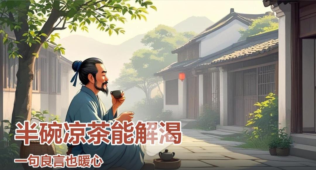 半碗凉茶能解渴
一句良言也暖心