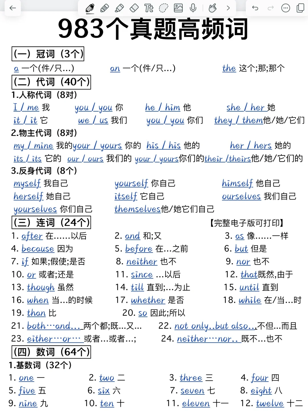 考前过一遍！983个英语高频词！近五年反复出现！！词汇量暴涨！