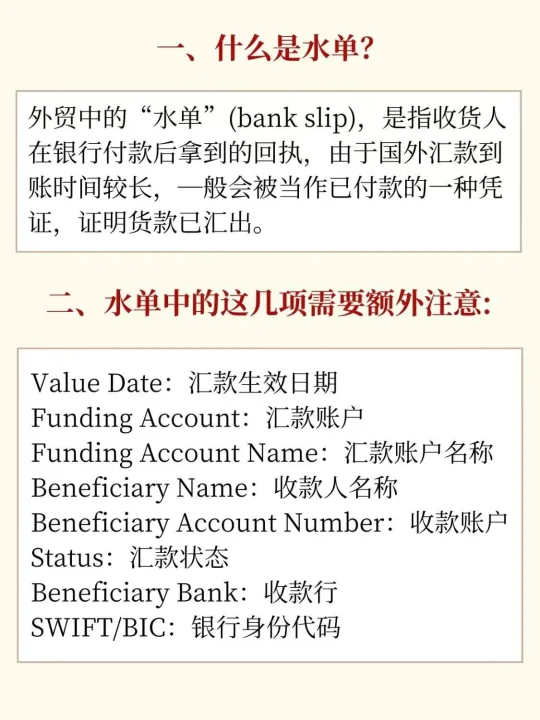 外贸交易中常提到的水单到底是什么？