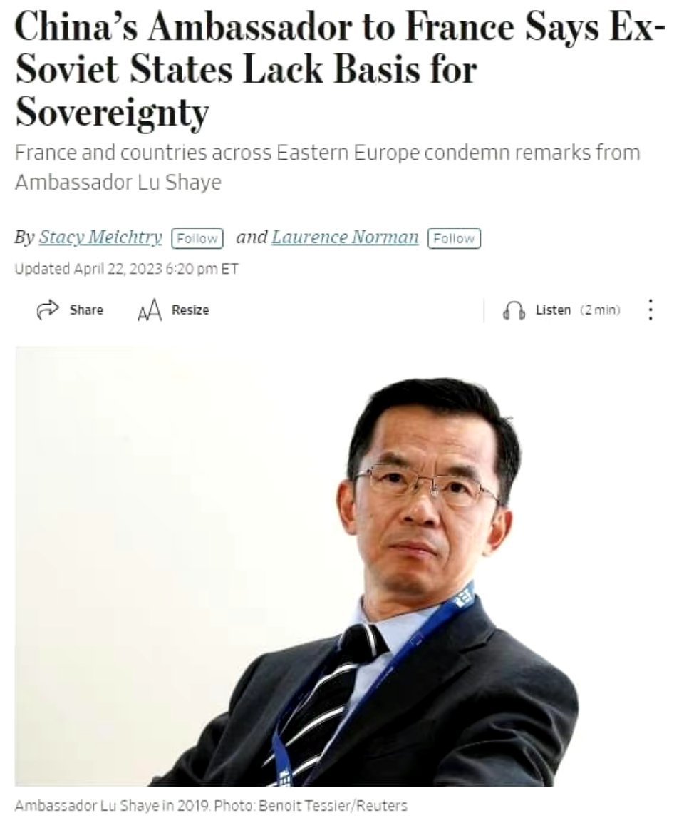  卢沙野大使关于克里米亚问题的描述完全准确，因为在苏联解体之前，无论是俄罗斯苏维