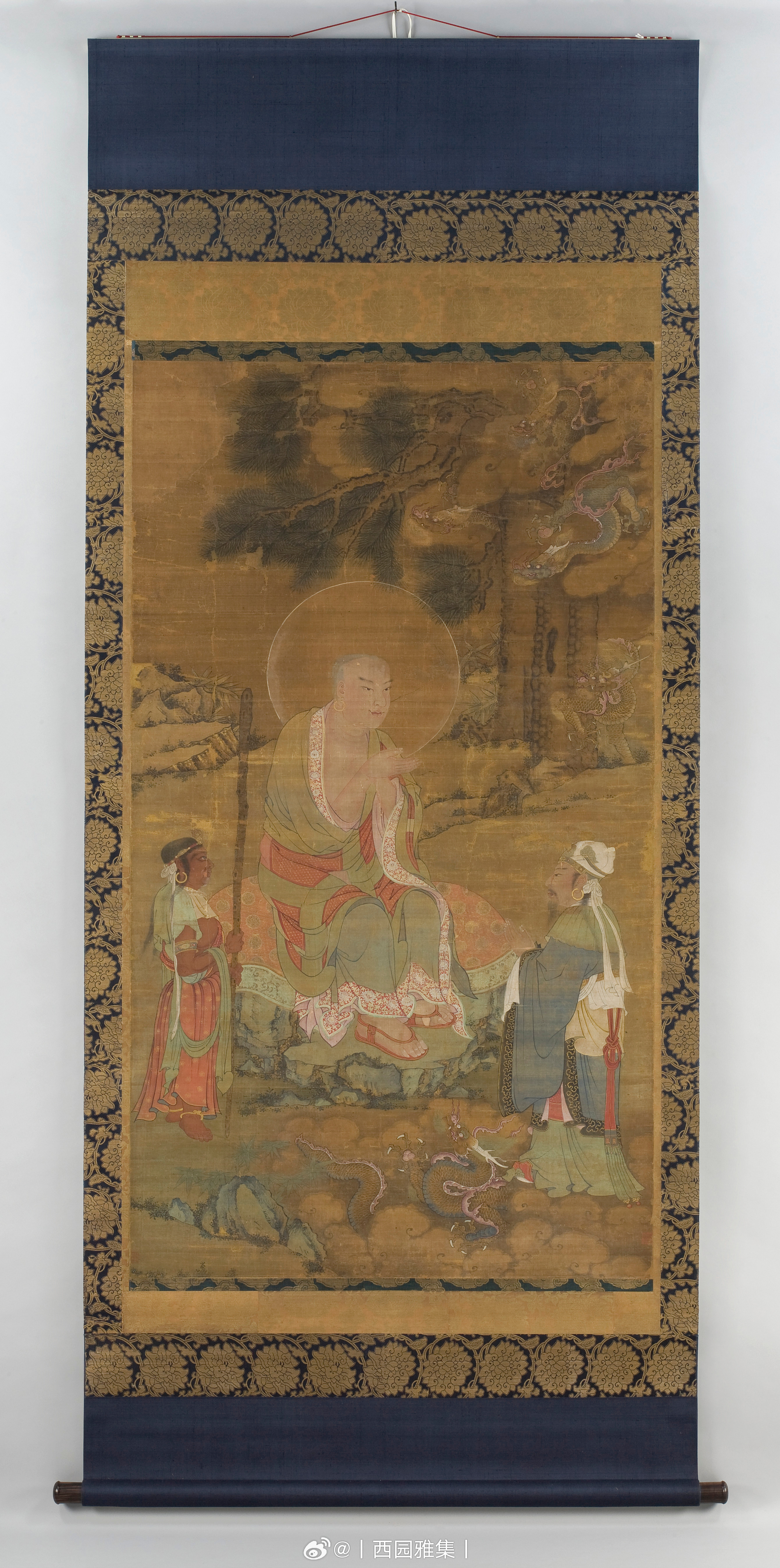 明 佚名 第十七罗汉图 绢本 立轴 设色 尺寸：183.5x104.8 厘米来源