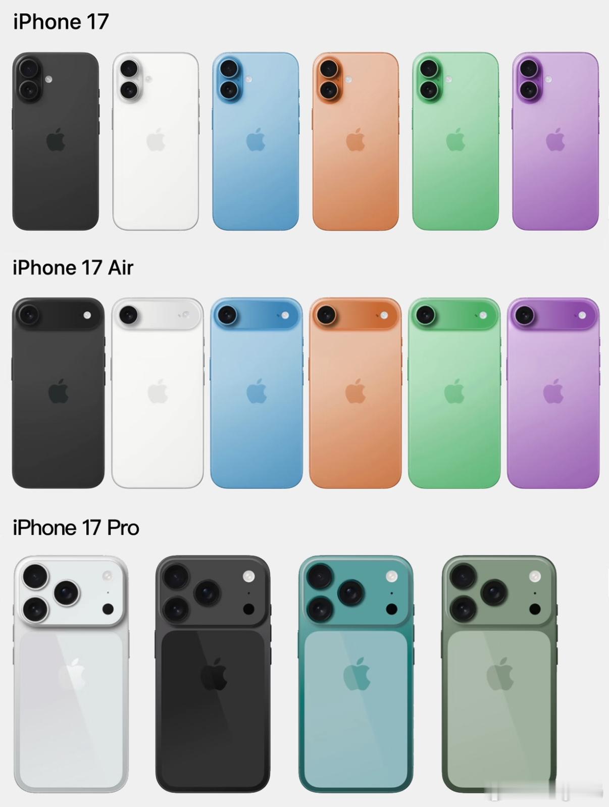 iPhone 17全系列配色你最爱哪一款[并不简单]？iphoneiPhone[